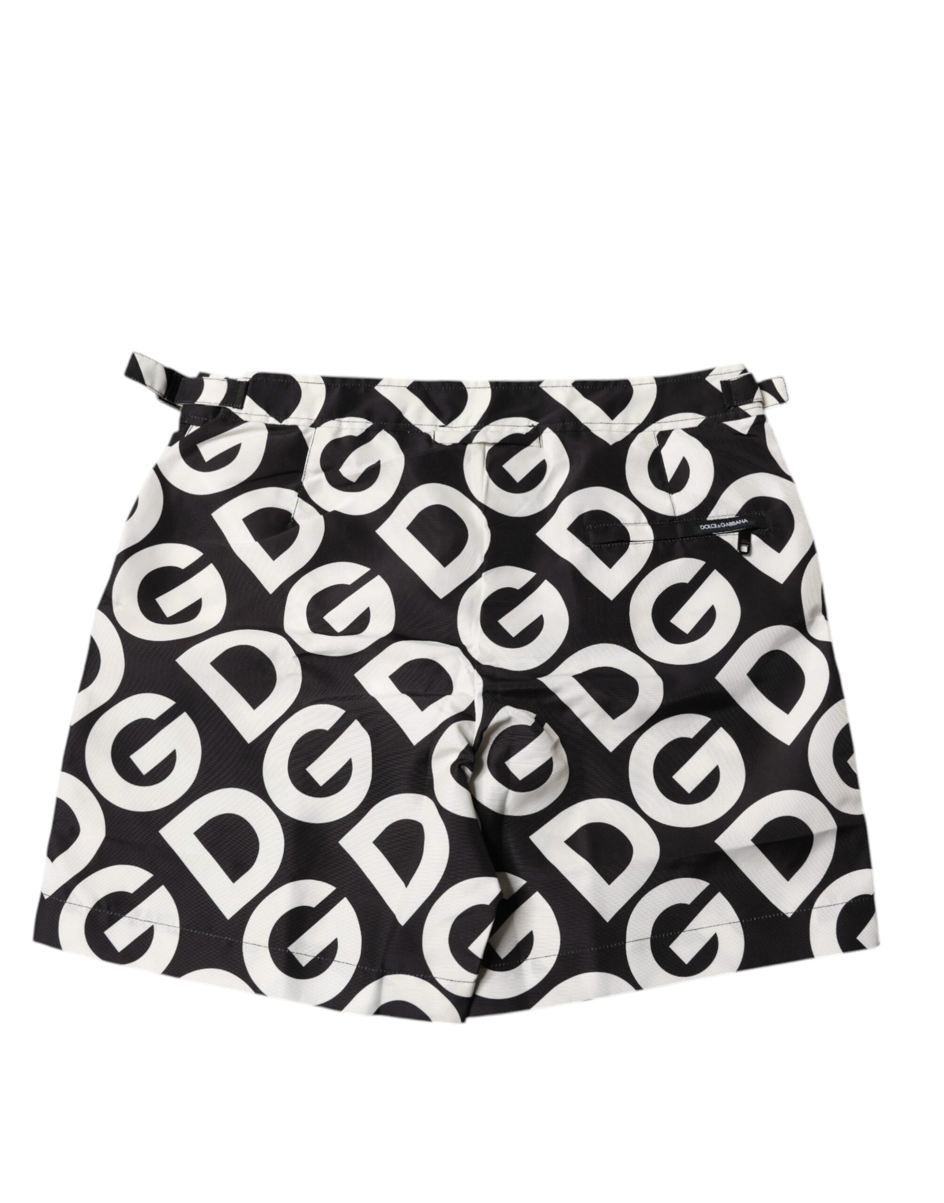 Dolce & Gabbana Black White Logo Beachwear Shorts Swimwear