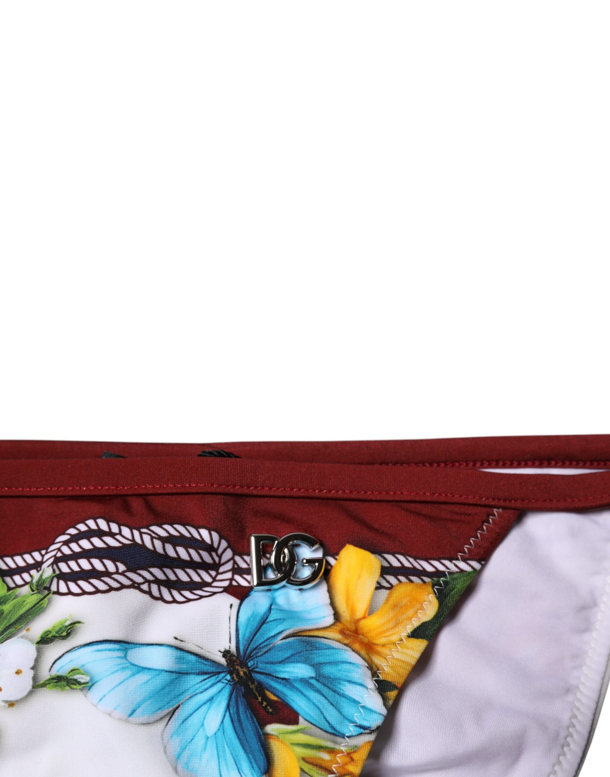 Bas de maillot de bain Dolce & Gabbana blanc imprimé floral