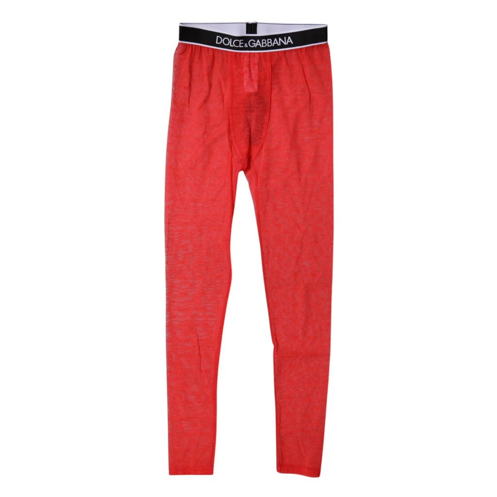 Dolce & Gabbana Lingerie Rouge en Dentelle Logo Pantalon Serré Sous-vêtement