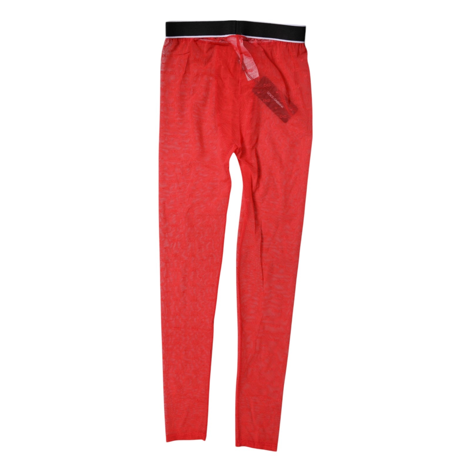 Dolce & Gabbana Lingerie Rouge en Dentelle Logo Pantalon Serré Sous-vêtement