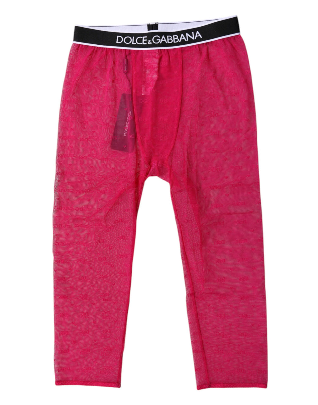 Sous-vêtement court Dolce & Gabbana en nylon fuchsia avec logo DG