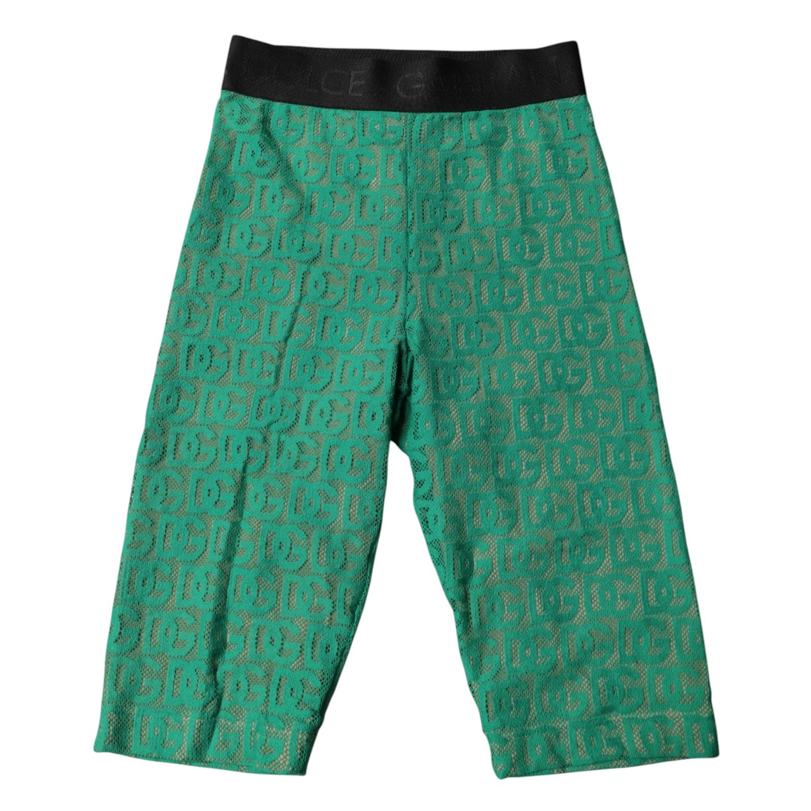 Sous-vêtement legging court Dolce & Gabbana vert à logo monogrammé