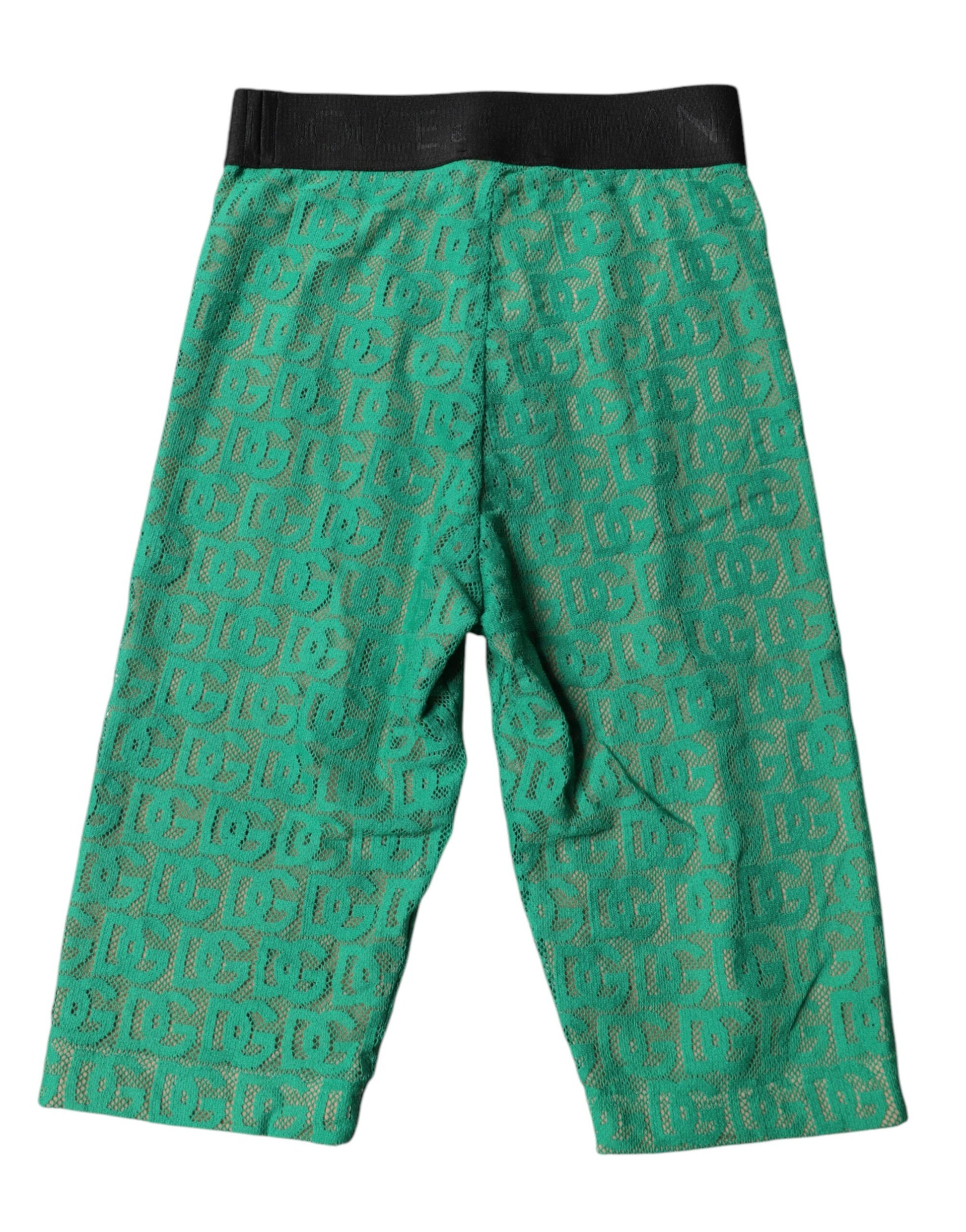 Sous-vêtement legging court Dolce & Gabbana vert à logo monogrammé