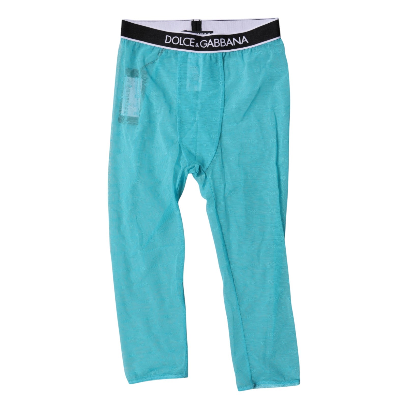 Sous-vêtement legging court en nylon avec logo DG Dolce & Gabbana Light Blue