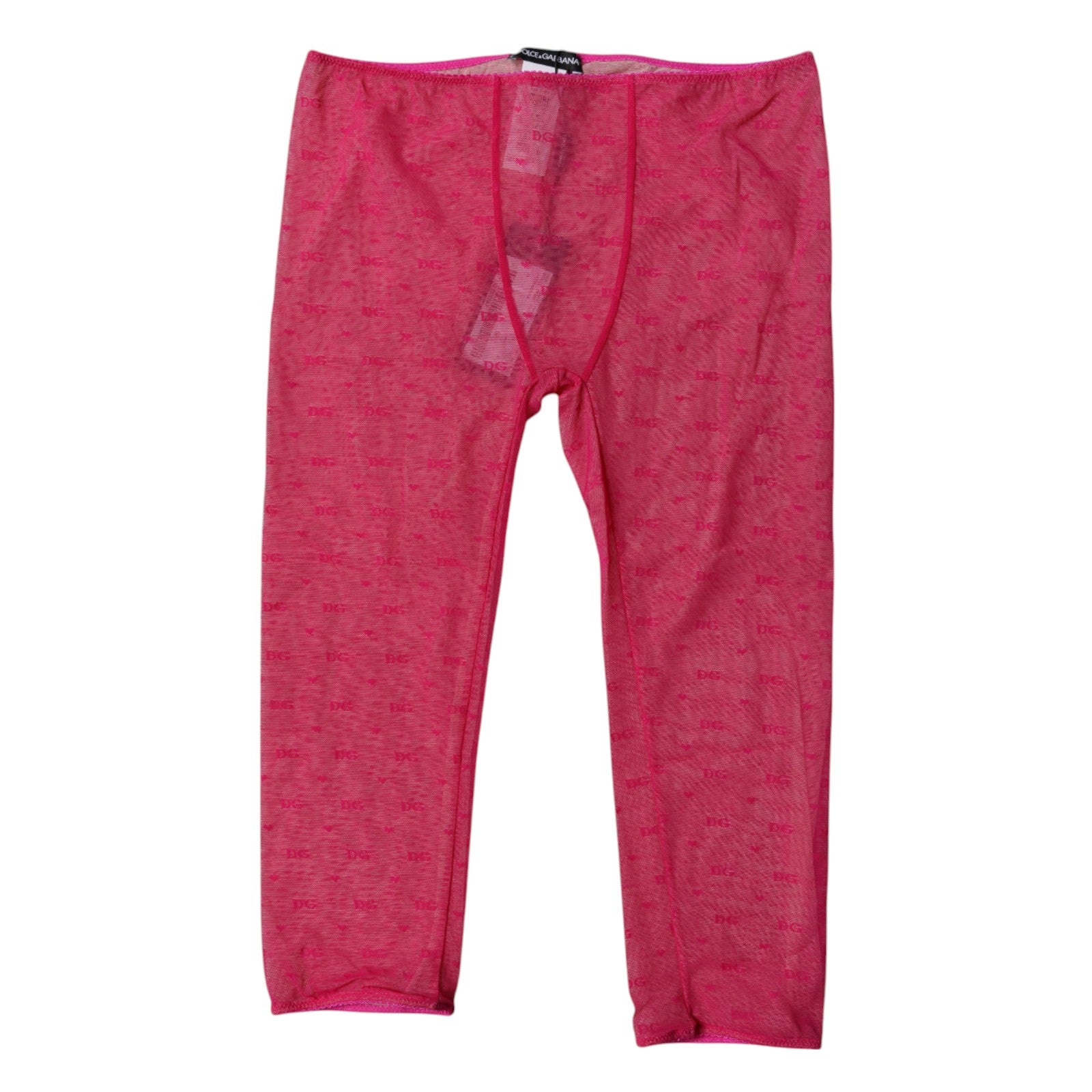 Dolce & Gabbana Lingerie Courte Serrée en Dentelle à Logo Fuchsia