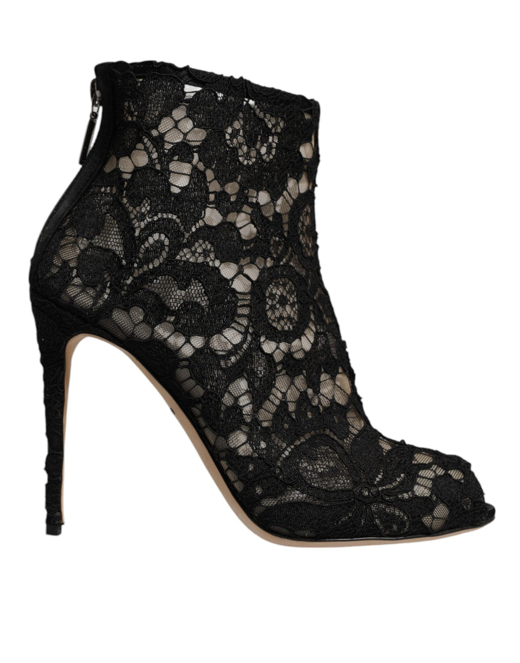 Dolce & Gabbana Escarpins bottines en dentelle florale noire