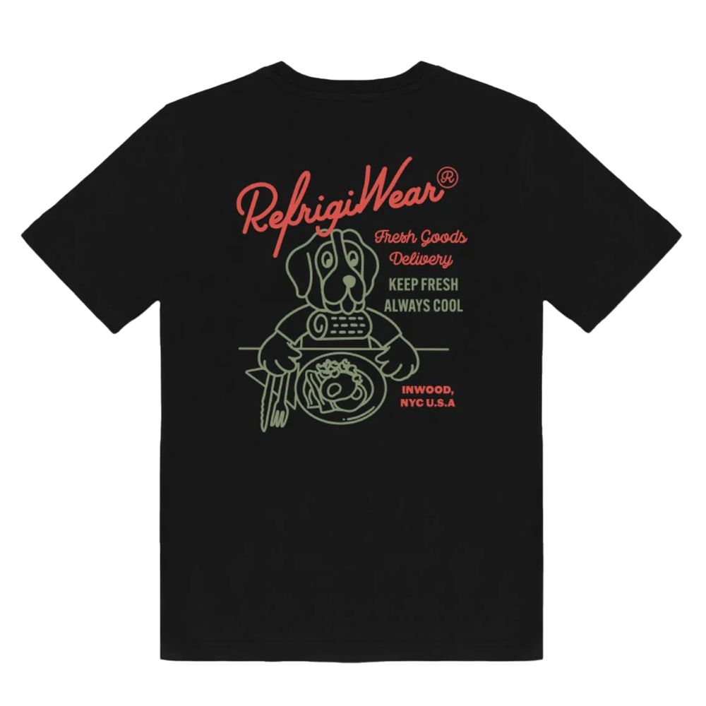 Schwarzes Baumwoll-T-Shirt von Refrigiwear