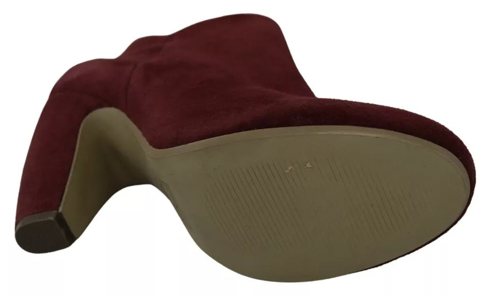 Chaussures bottines Penelope en daim velours bordeaux Steve Madden