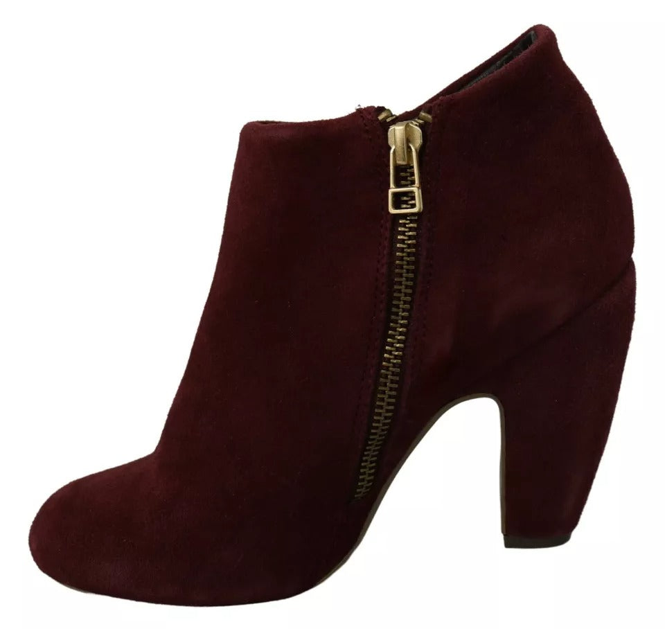 Chaussures bottines Penelope en daim velours bordeaux Steve Madden