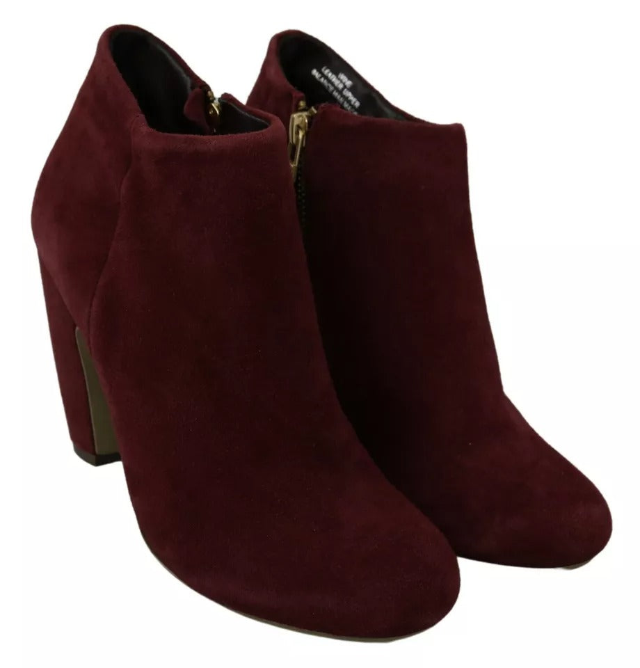 Chaussures bottines Penelope en daim velours bordeaux Steve Madden