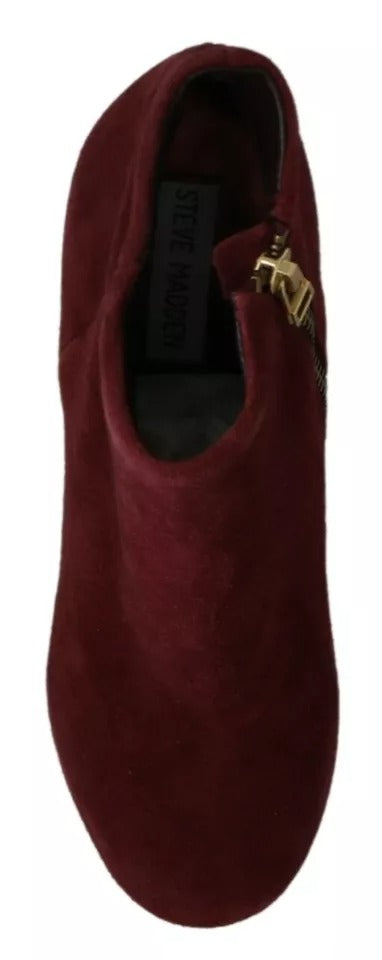 Chaussures bottines Penelope en daim velours bordeaux Steve Madden
