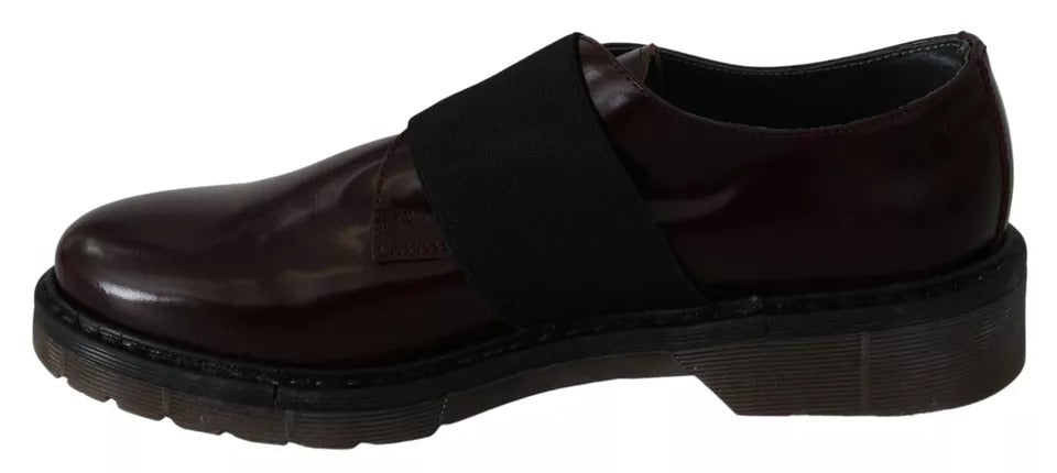 Chaussures Dr. Martens en cuir marron foncé à bride élastique