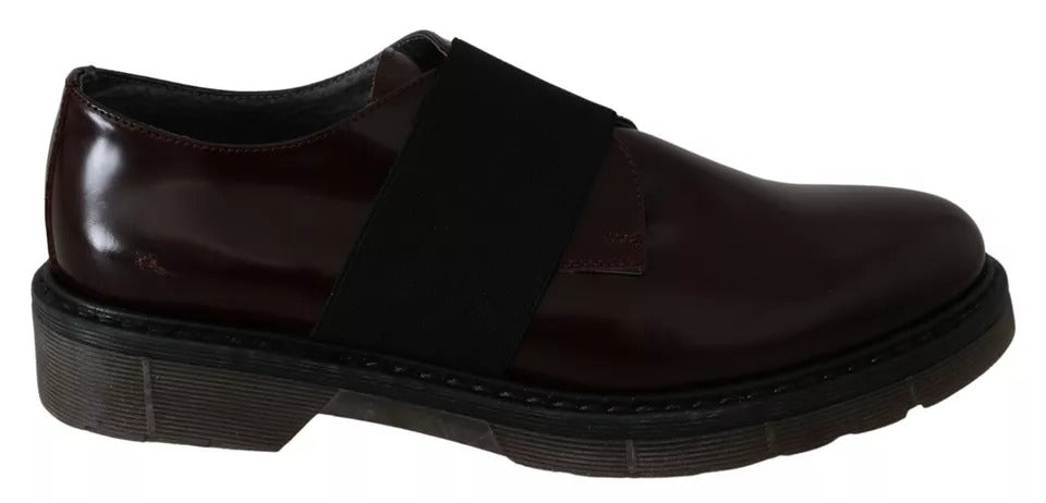 Chaussures Dr. Martens en cuir marron foncé à bride élastique