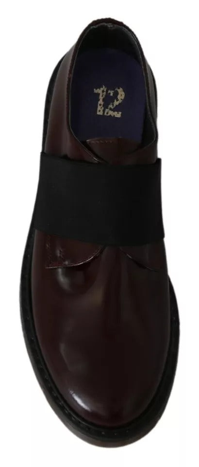 Chaussures Dr. Martens en cuir marron foncé à bride élastique