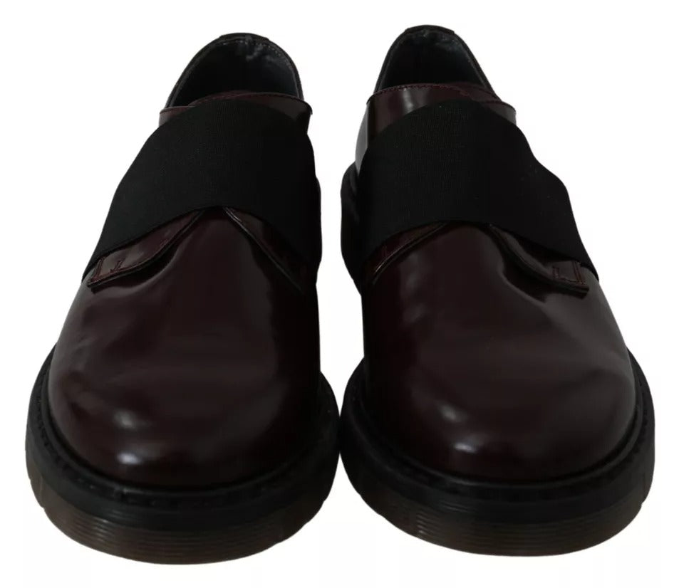 Chaussures Dr. Martens en cuir marron foncé à bride élastique