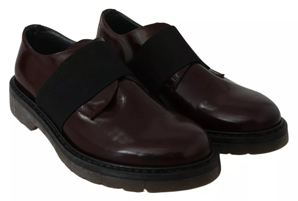 Chaussures Dr. Martens en cuir marron foncé à bride élastique