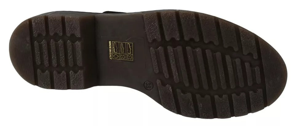 Chaussures Dr. Martens en cuir marron foncé à bride élastique