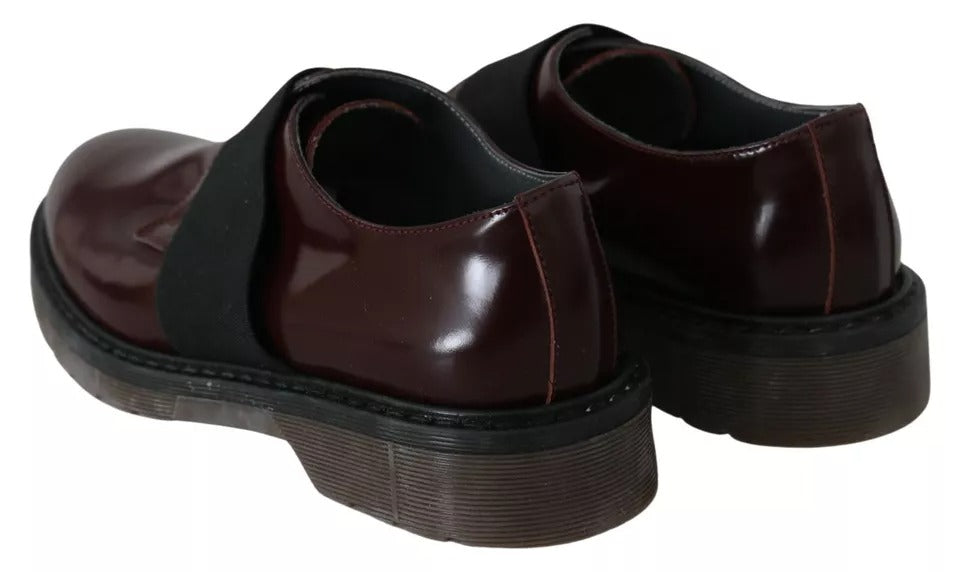 Chaussures Dr. Martens en cuir marron foncé à bride élastique