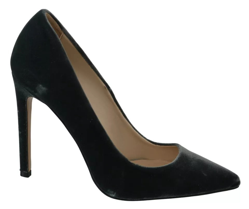 Ovyé – Graue Pumps mit Stilettoabsatz aus Samt