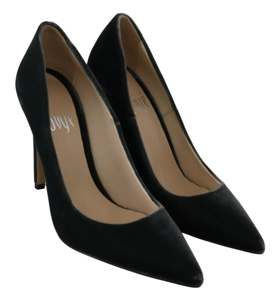 Ovyé – Graue Pumps mit Stilettoabsatz aus Samt
