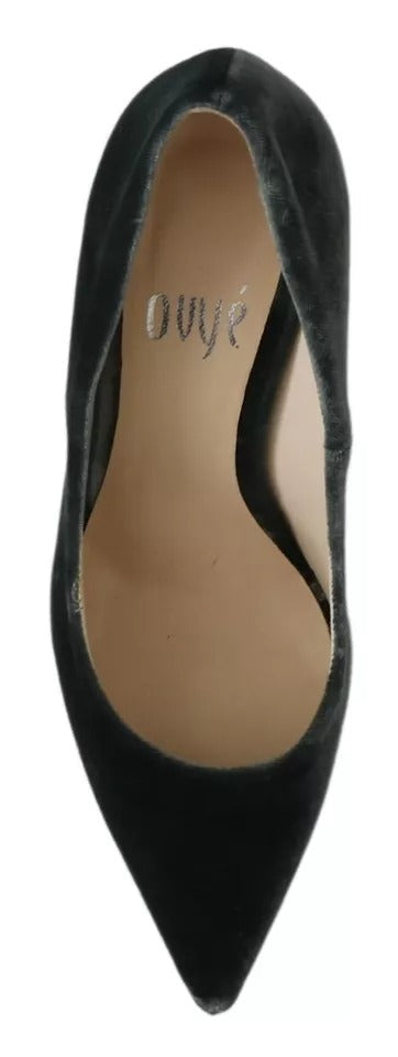 Ovyé – Graue Pumps mit Stilettoabsatz aus Samt