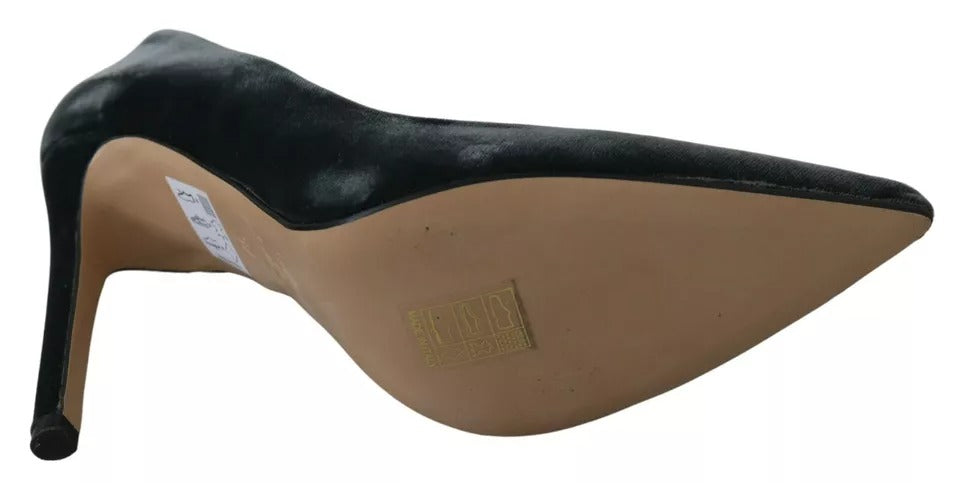 Ovyé – Graue Pumps mit Stilettoabsatz aus Samt