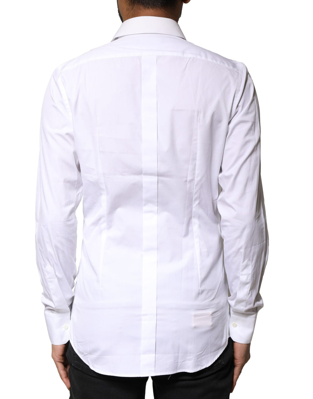 Chemise habillée à manches longues en coton blanc et doré pour homme Dolce & Gabbana