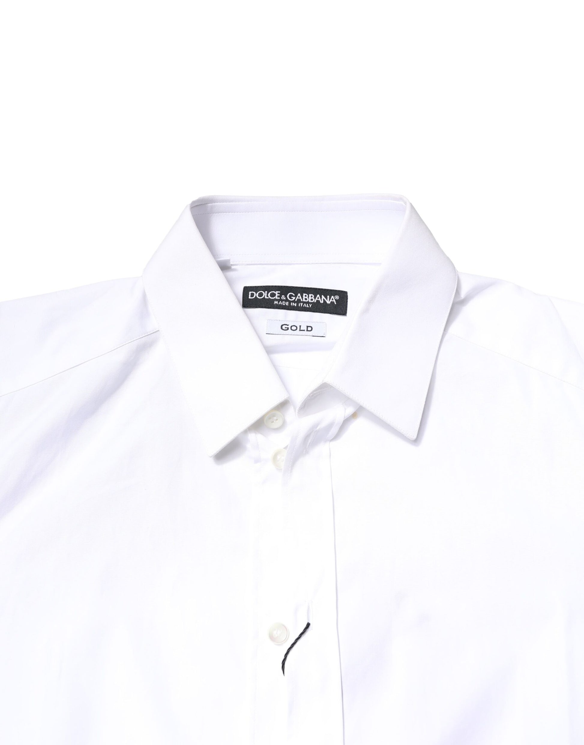 Chemise habillée à manches longues en coton blanc et doré pour homme Dolce & Gabbana