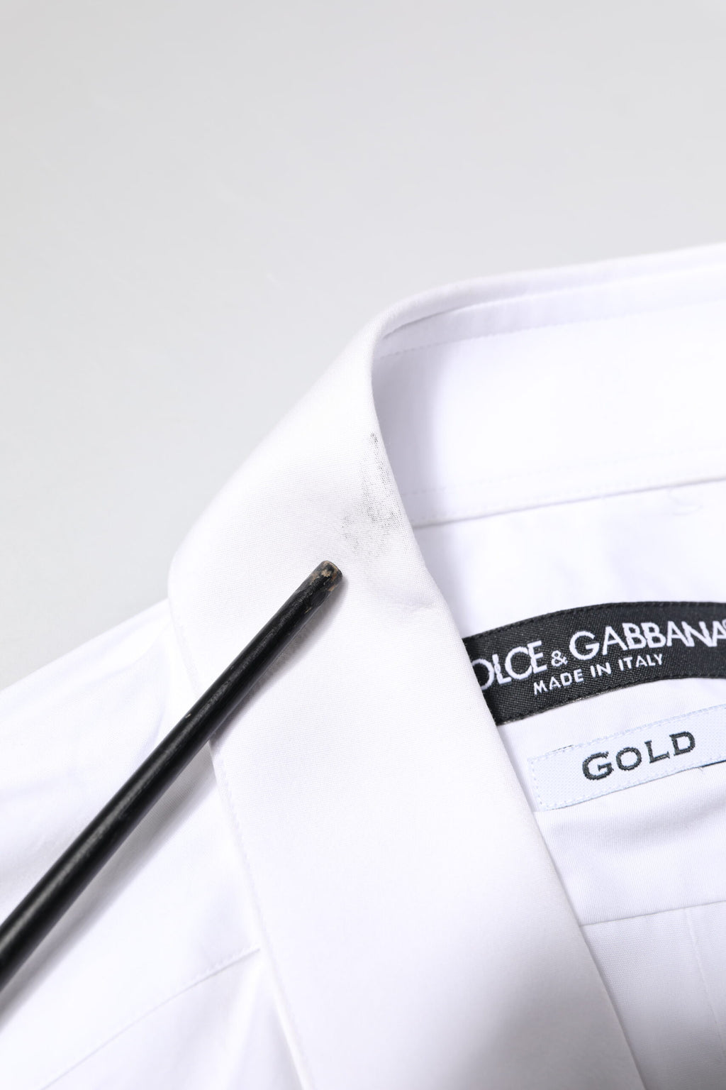 Chemise habillée à manches longues en coton blanc et doré pour homme Dolce & Gabbana