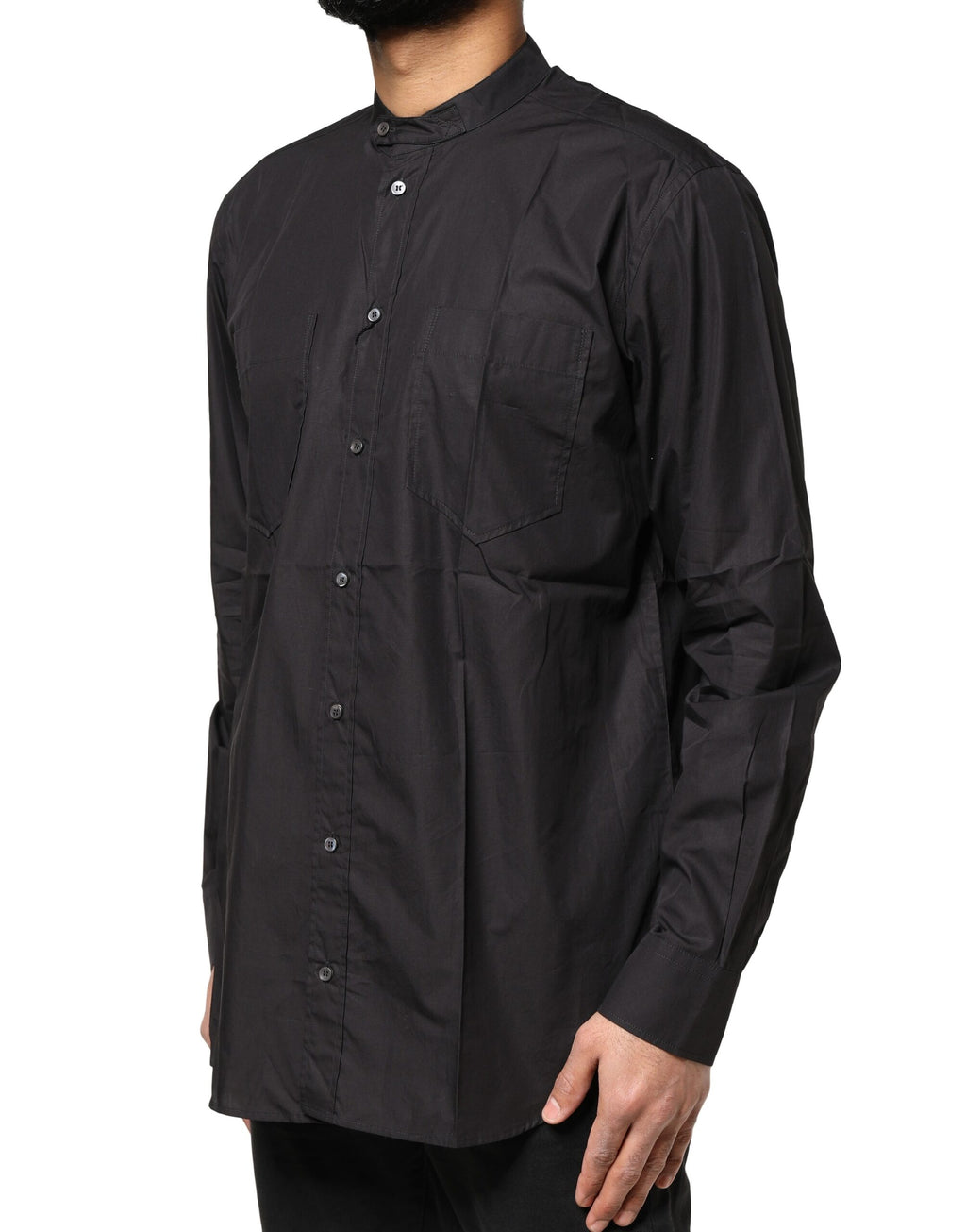 Chemise décontractée homme en coton noir boutonnée Dolce & Gabbana