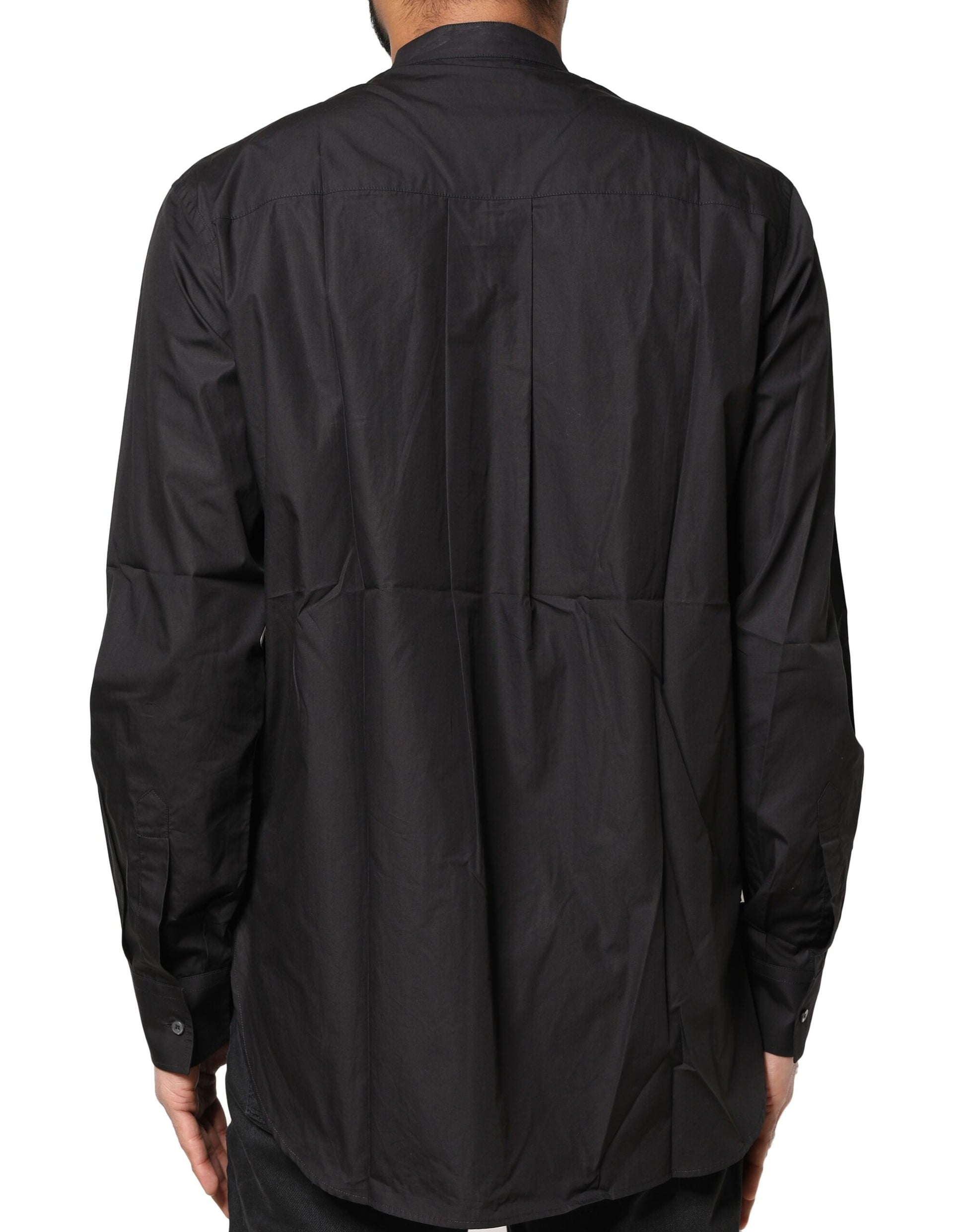 Chemise décontractée homme en coton noir boutonnée Dolce & Gabbana