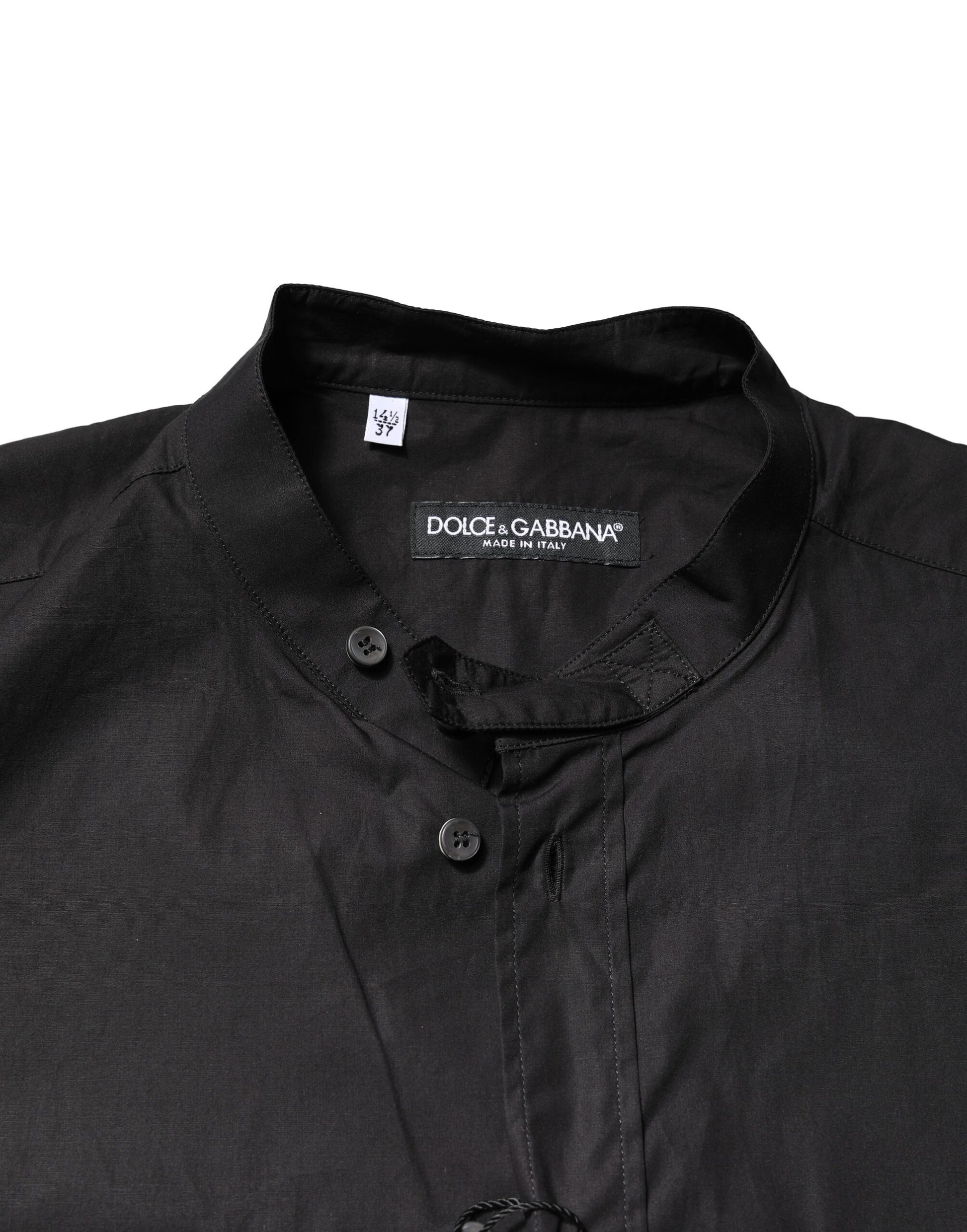 Chemise décontractée homme en coton noir boutonnée Dolce & Gabbana