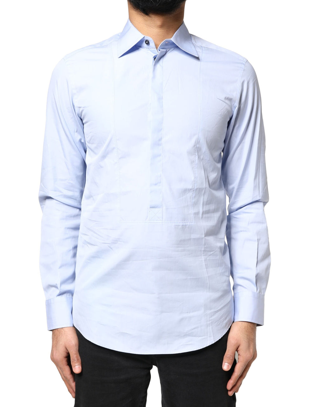 Chemise habillée Dolce & Gabbana en coton bleu clair à manches longues