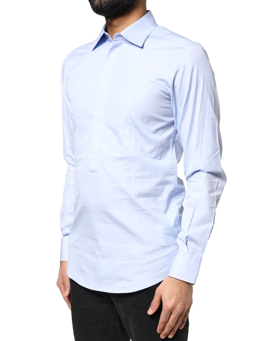 Chemise habillée Dolce & Gabbana en coton bleu clair à manches longues