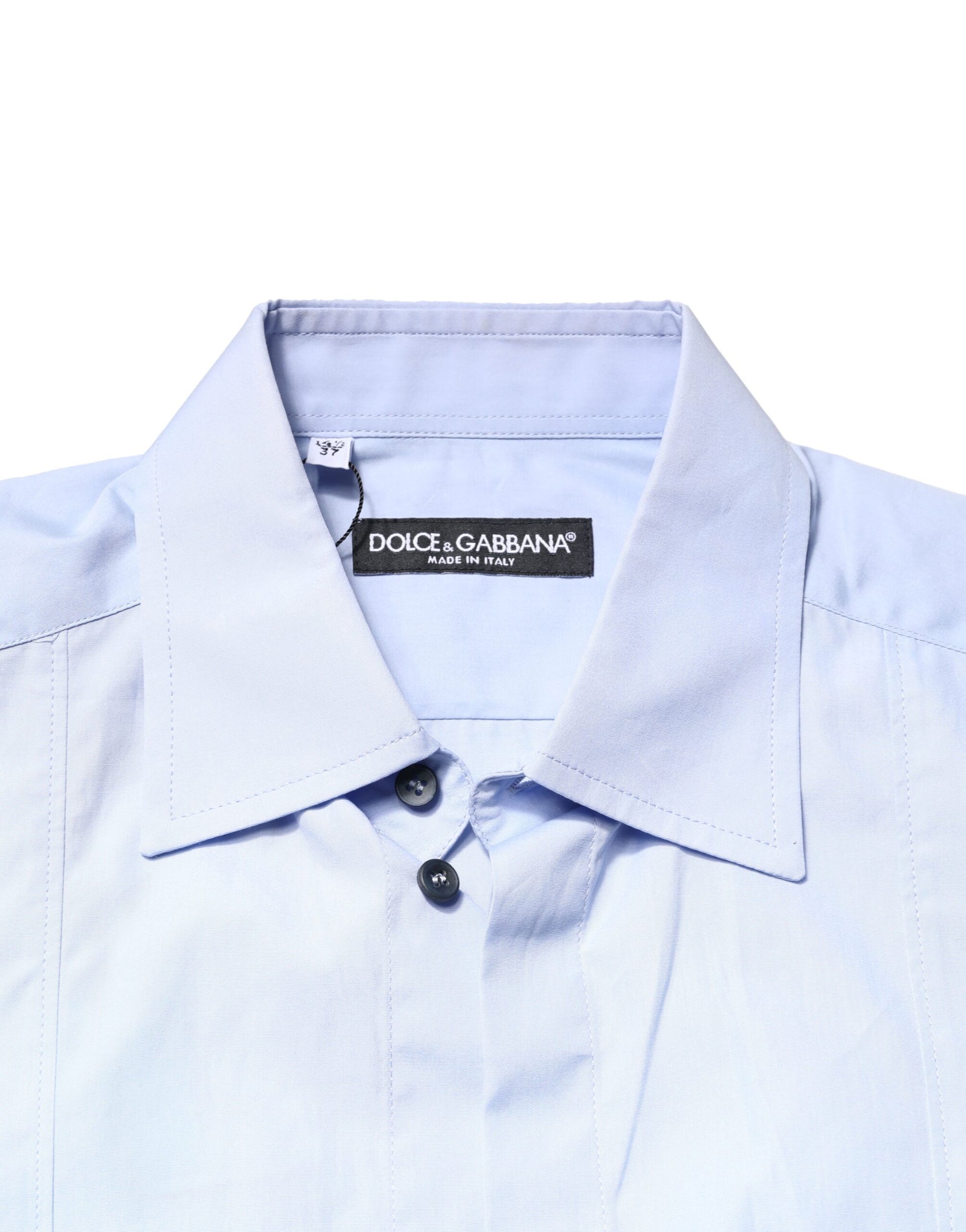 Chemise habillée Dolce & Gabbana en coton bleu clair à manches longues