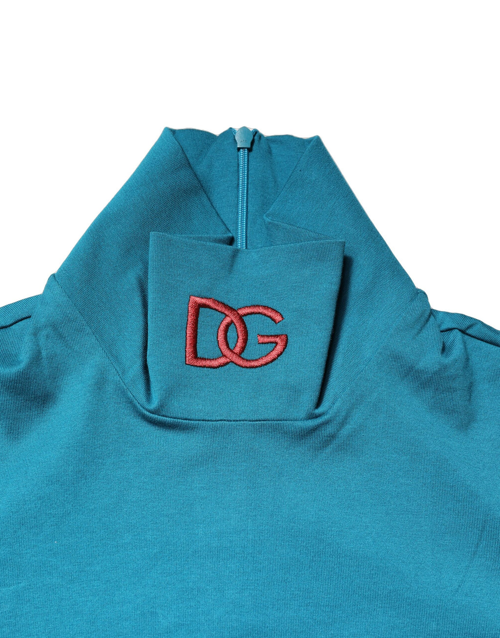 Pull à col roulé à manches longues en coton bleu Dolce & Gabbana