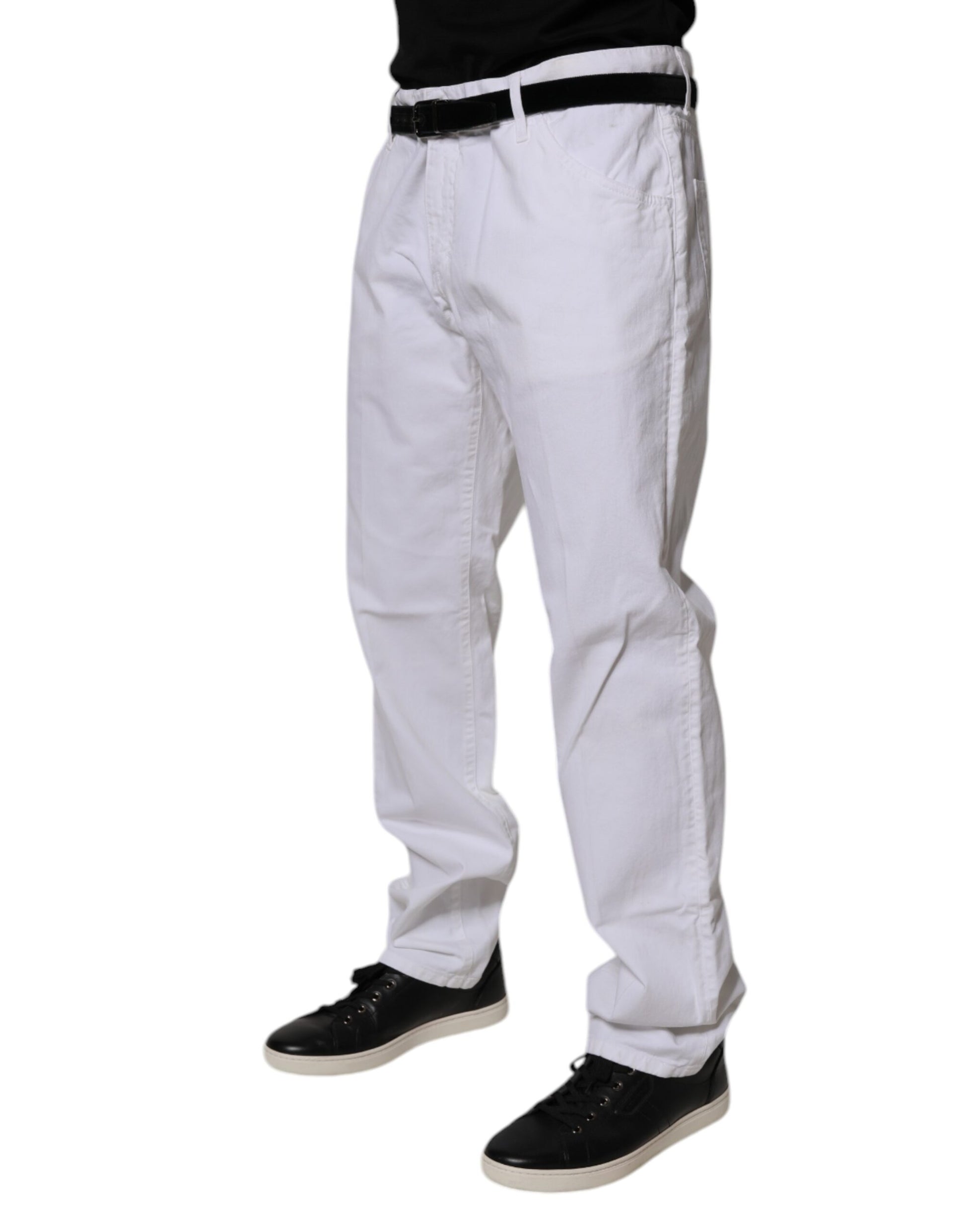Jean droit en coton blanc Dolce & Gabbana pour homme