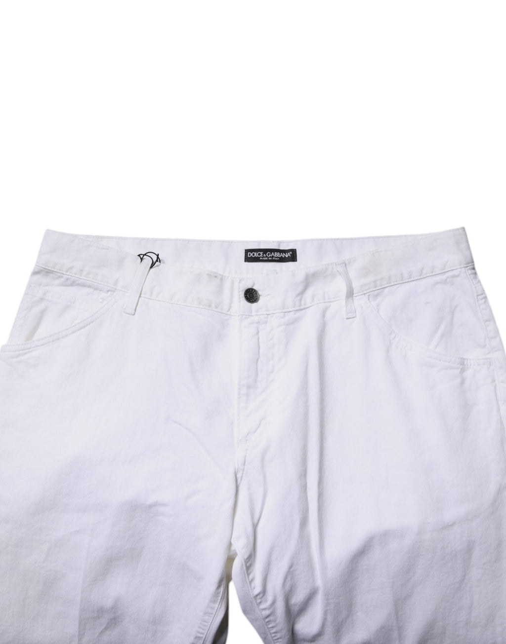 Jean droit en coton blanc Dolce & Gabbana pour homme
