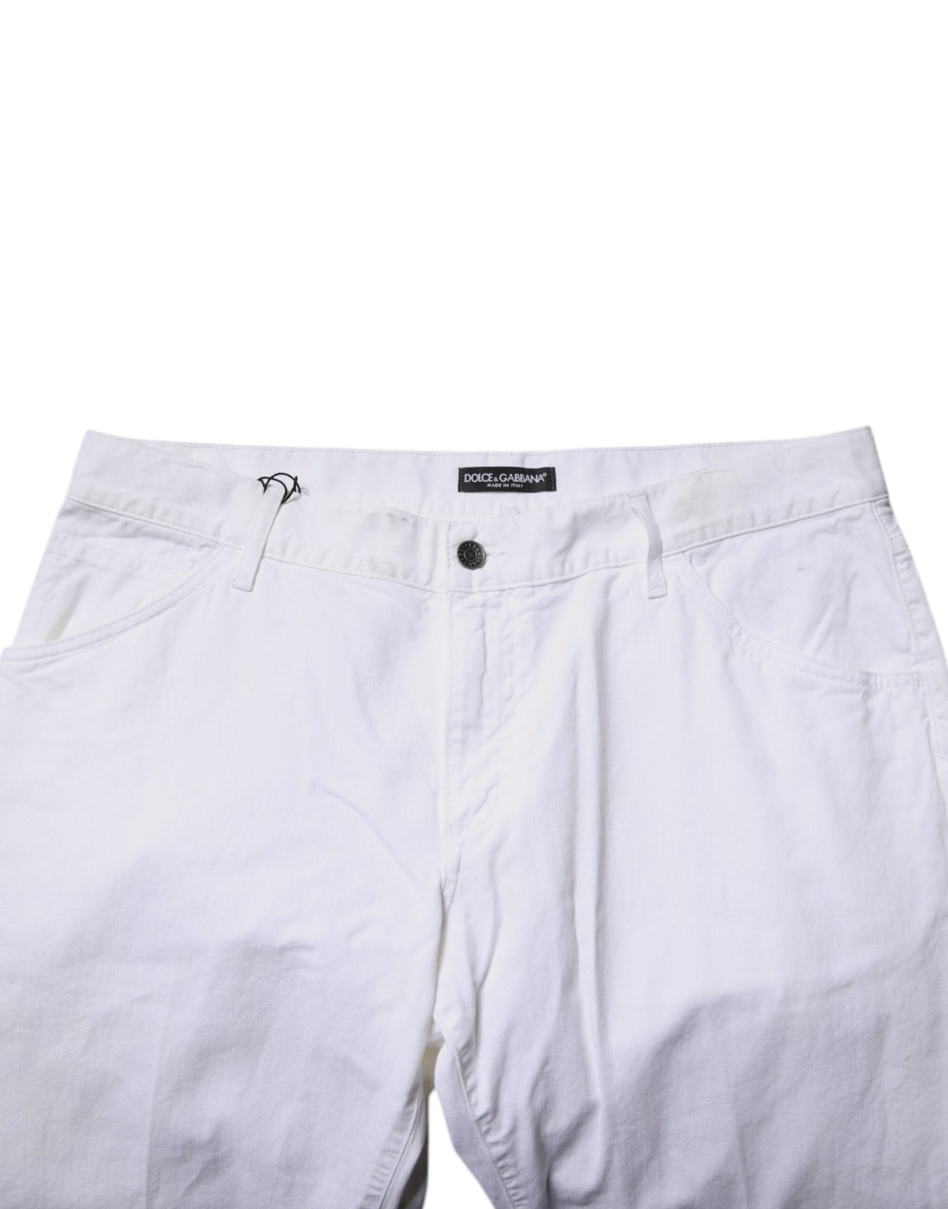 Jean droit en coton blanc Dolce & Gabbana pour homme