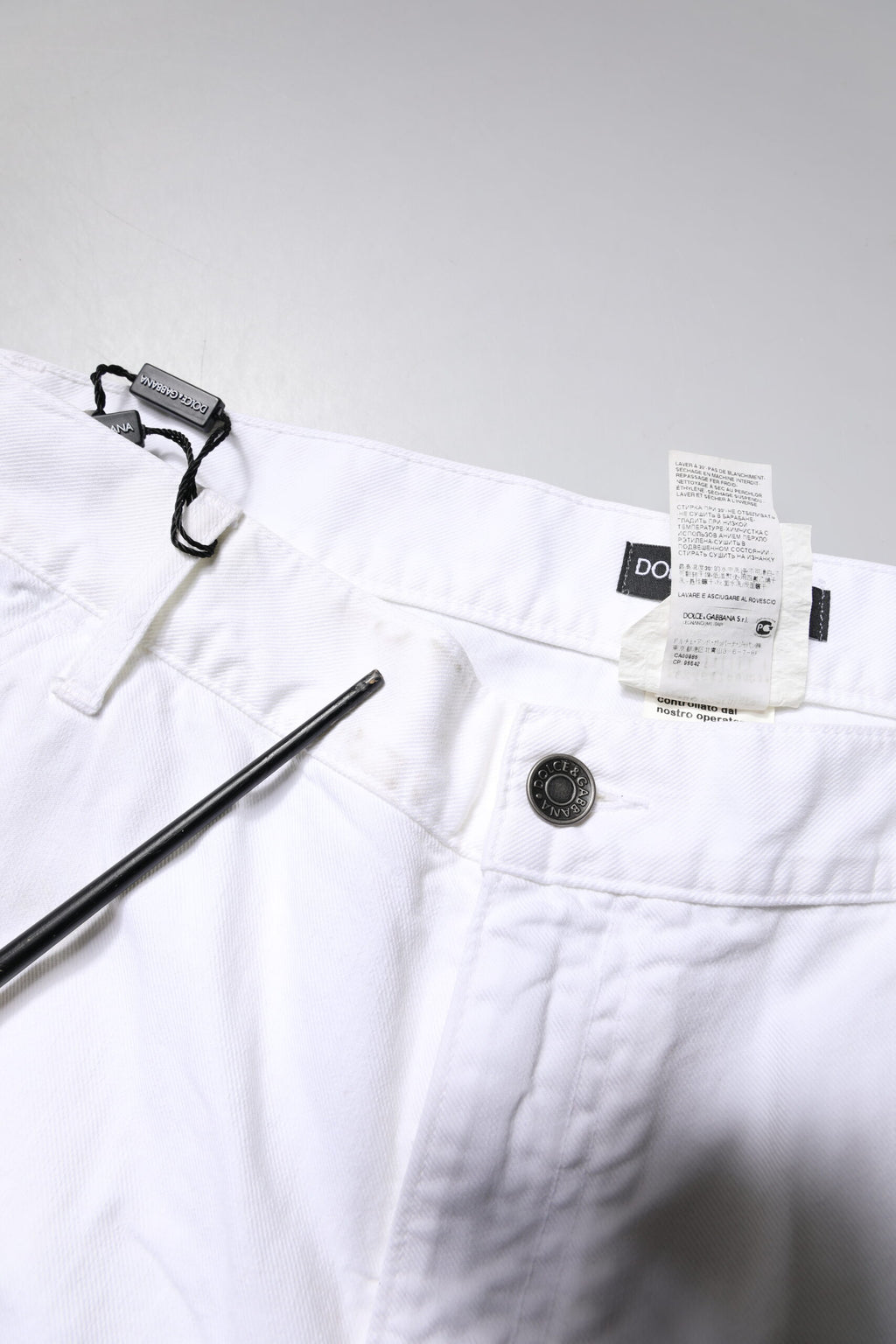 Jean droit en coton blanc Dolce & Gabbana pour homme