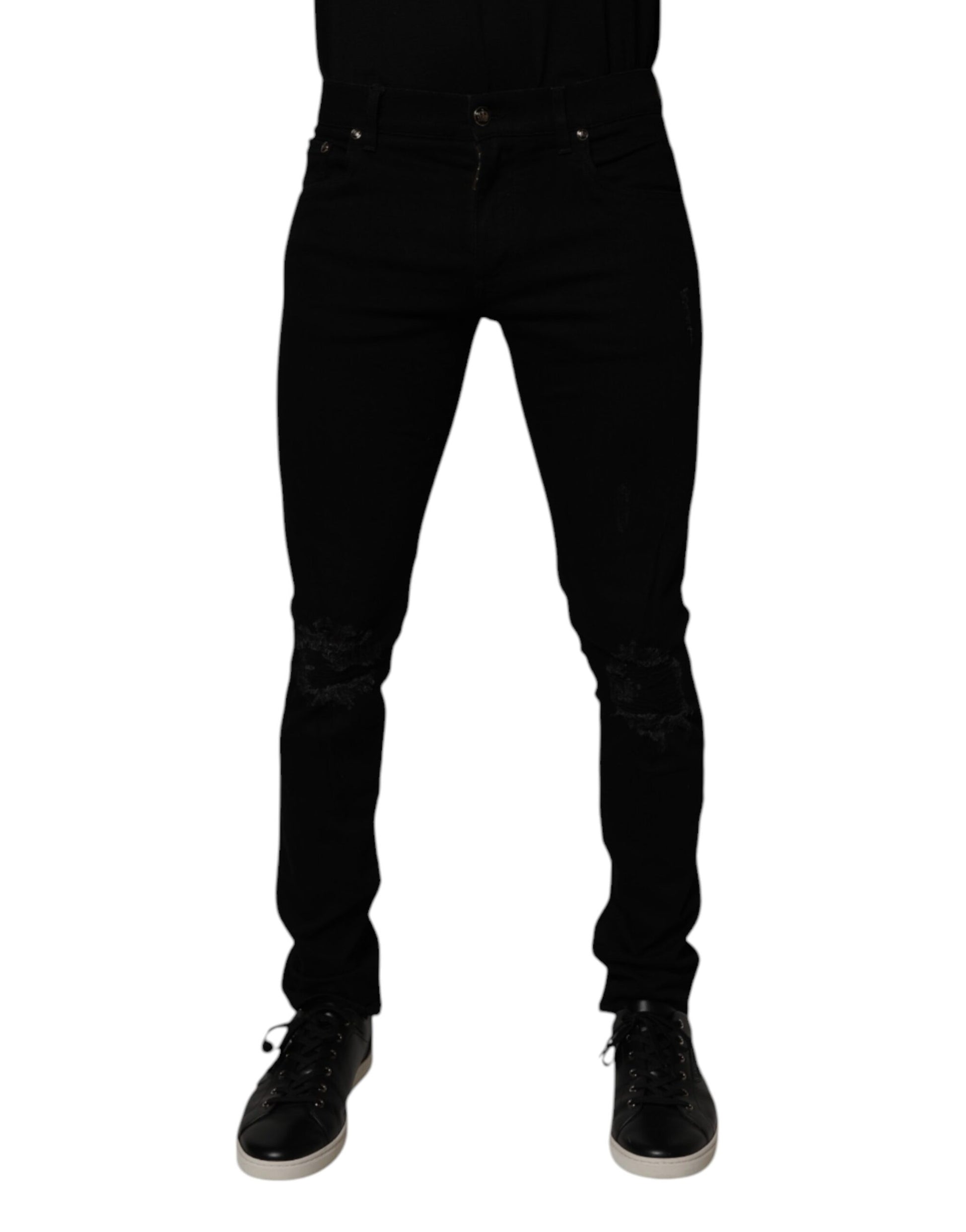 Dolce & Gabbana Jean Slim Homme Noir en Coton Stretch