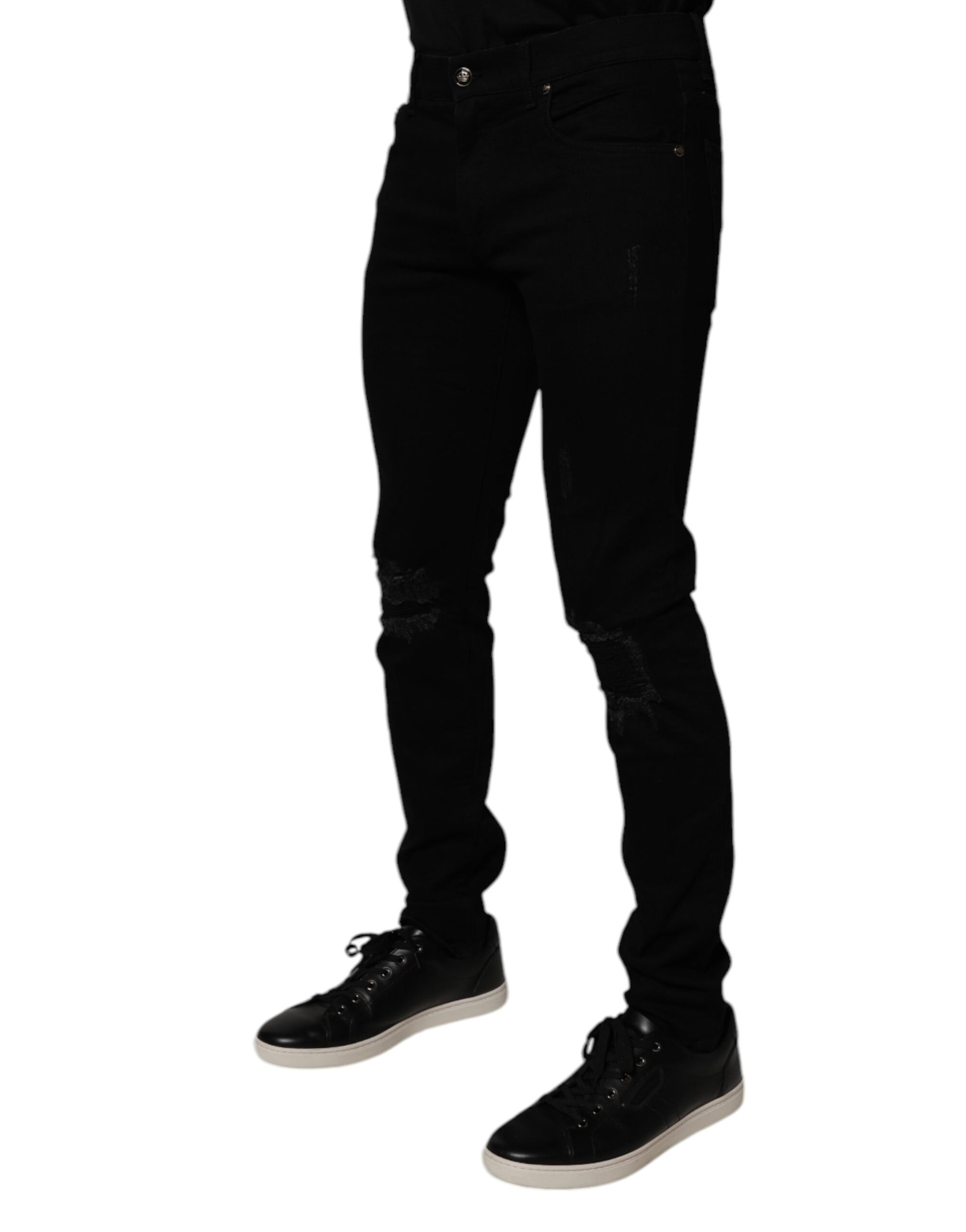 Dolce & Gabbana Jean Slim Homme Noir en Coton Stretch