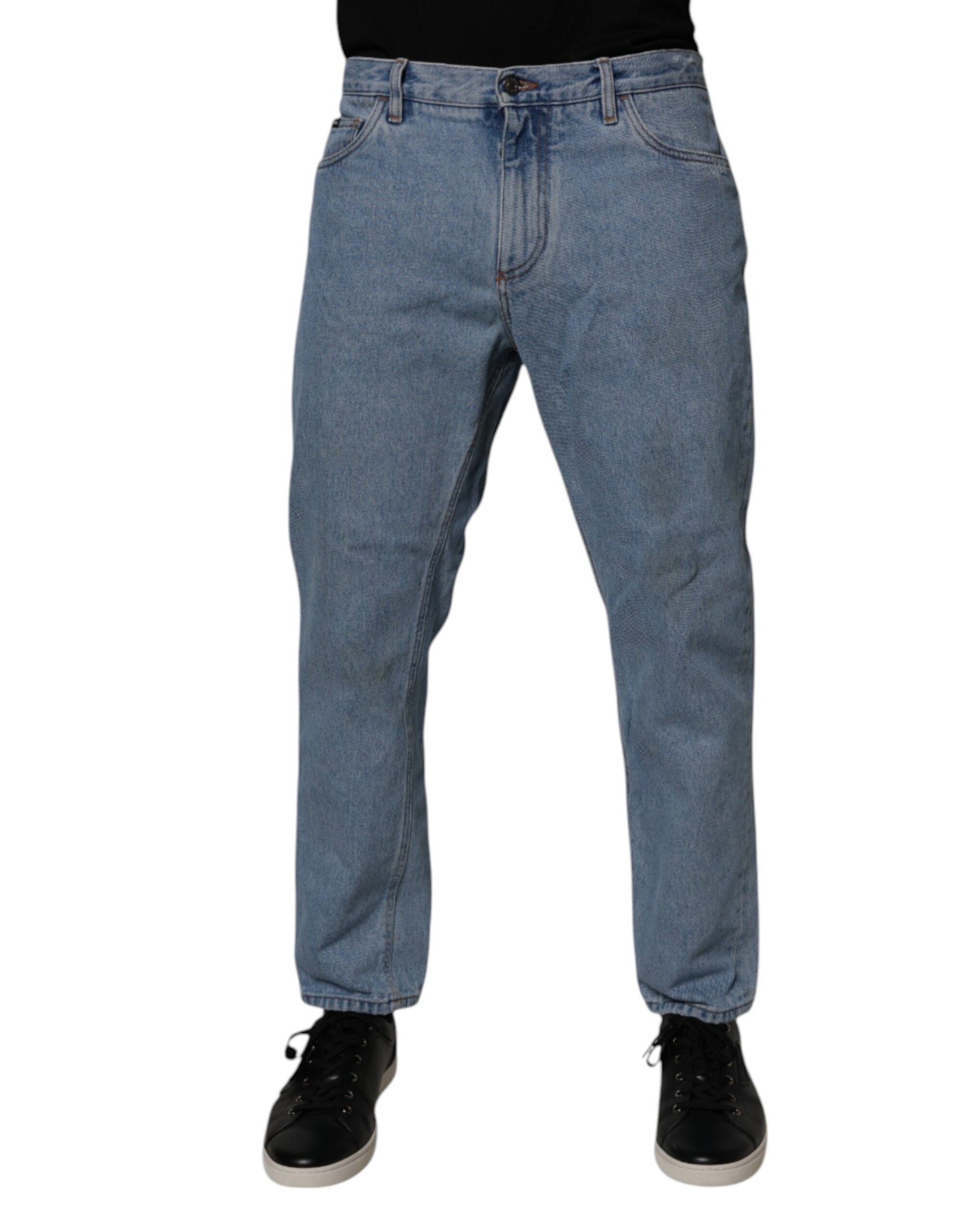 Jean slim homme taille mi-haute en jean de coton bleu Dolce & Gabbana