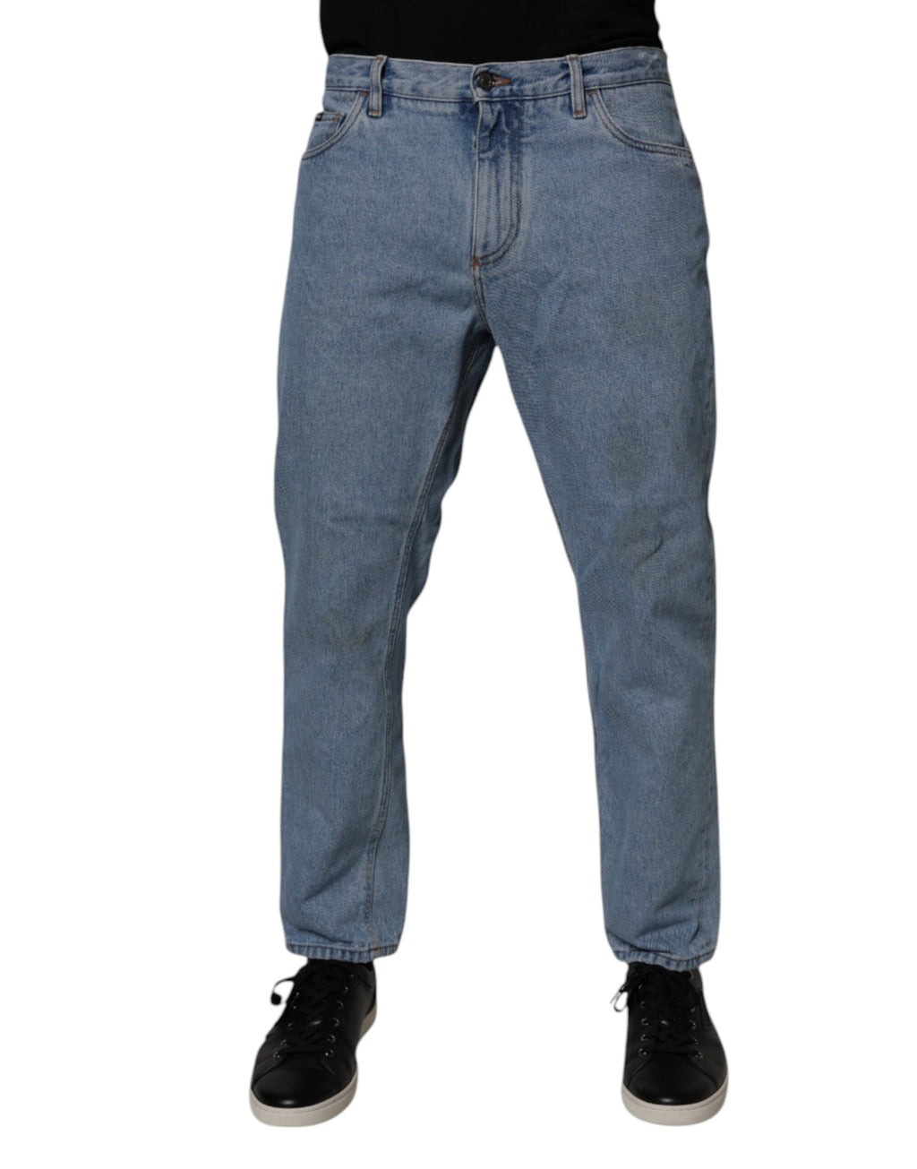 Jean slim homme taille mi-haute en jean de coton bleu Dolce & Gabbana