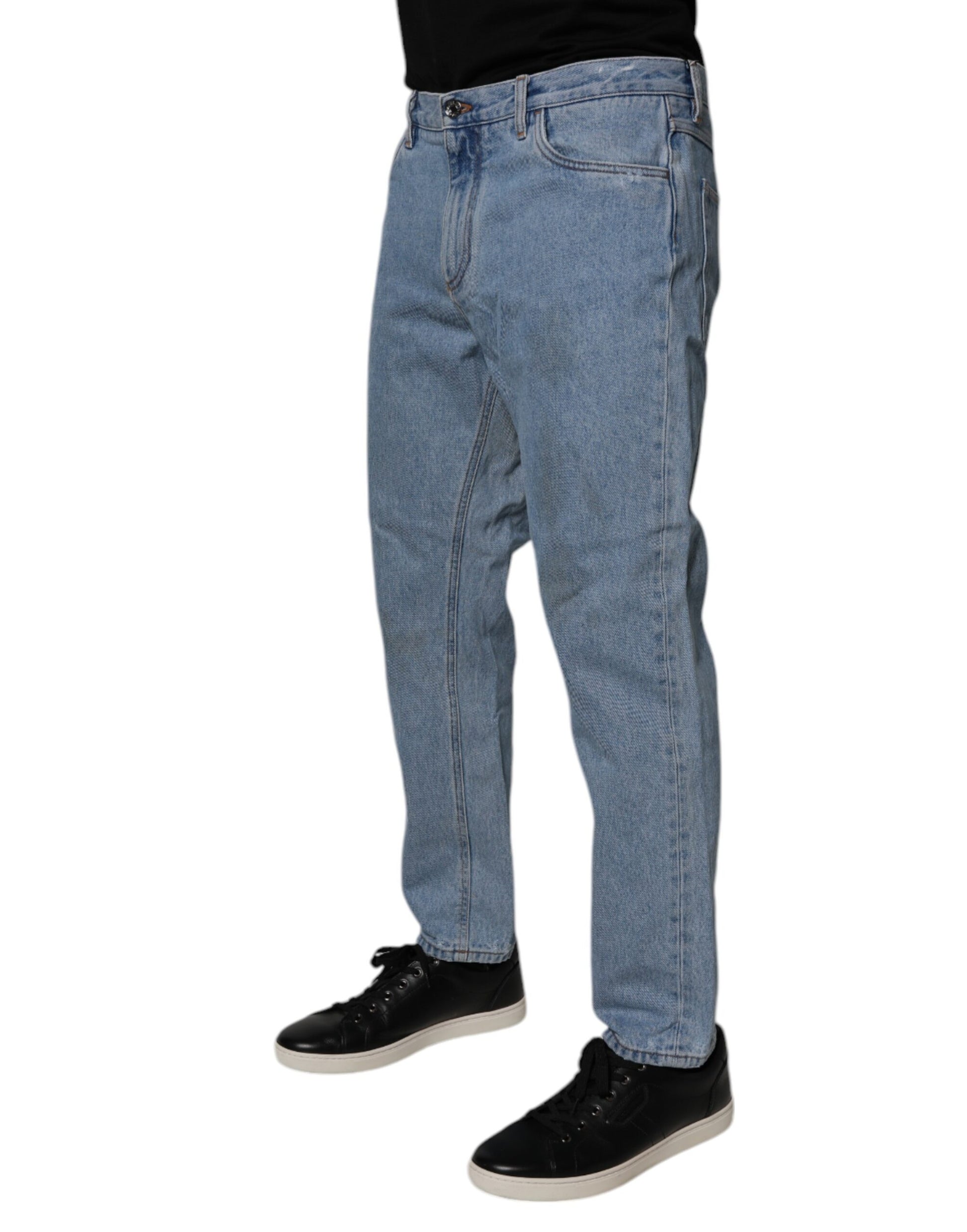 Jean slim homme taille mi-haute en jean de coton bleu Dolce & Gabbana