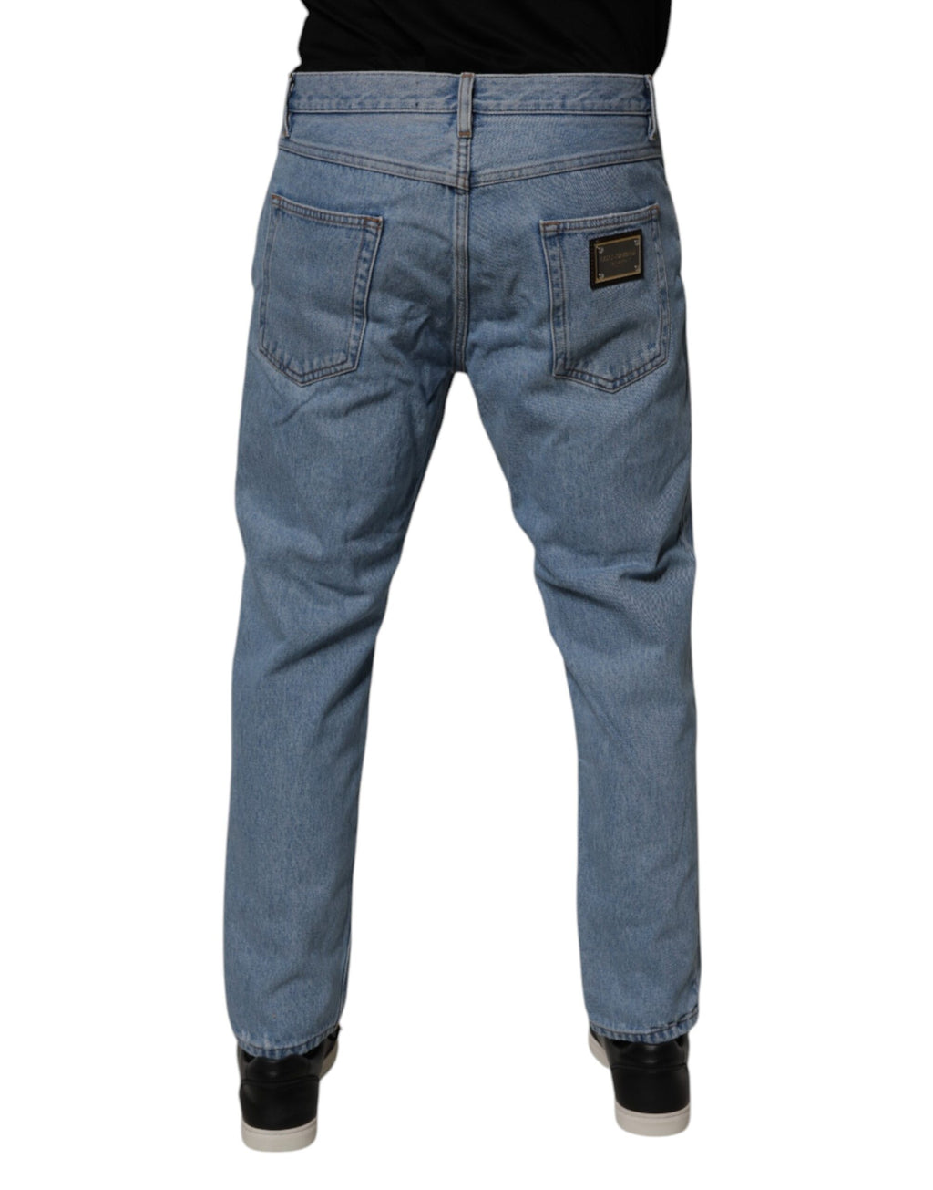 Jean slim homme taille mi-haute en jean de coton bleu Dolce & Gabbana