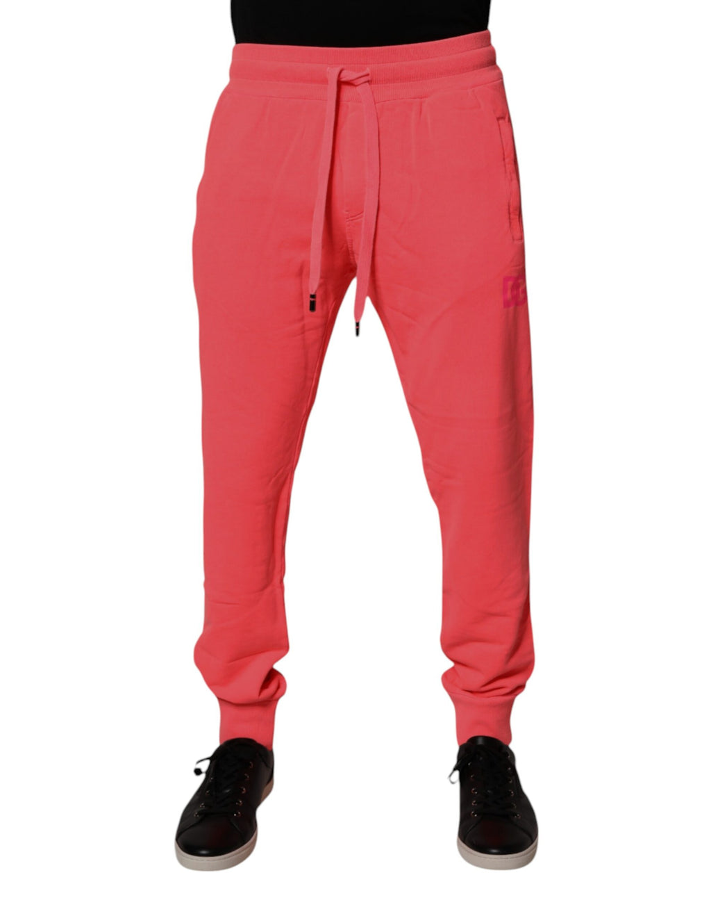 Dolce & Gabbana Pantalon de jogging en coton rouge fluo pour homme