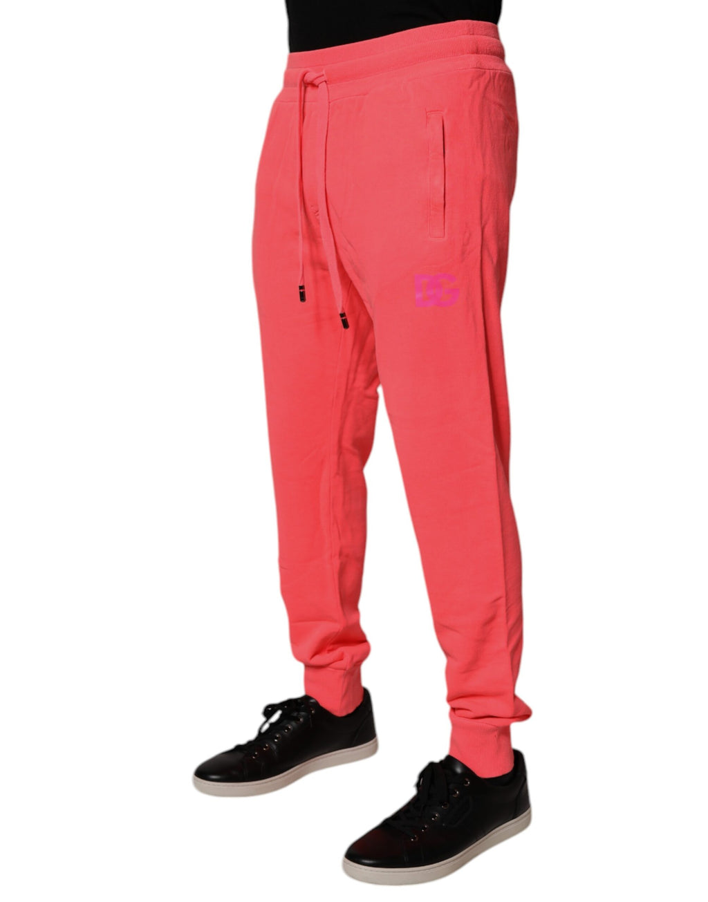 Dolce & Gabbana Pantalon de jogging en coton rouge fluo pour homme