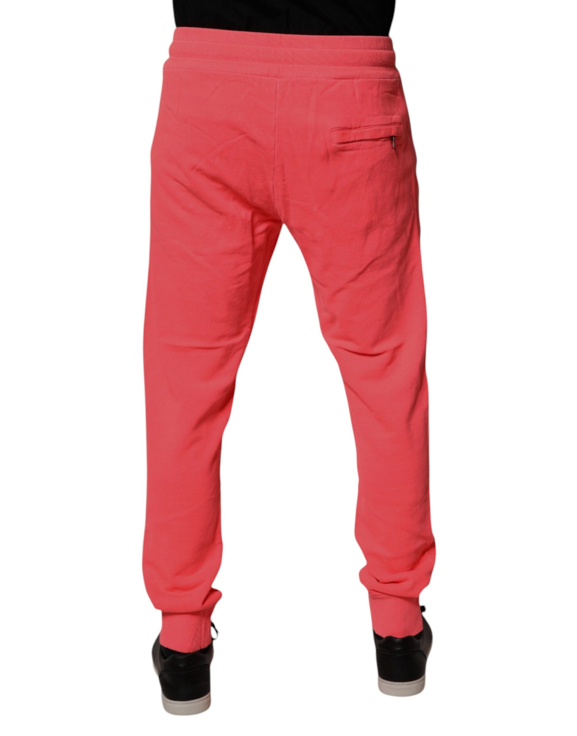Dolce & Gabbana Pantalon de jogging en coton rouge fluo pour homme