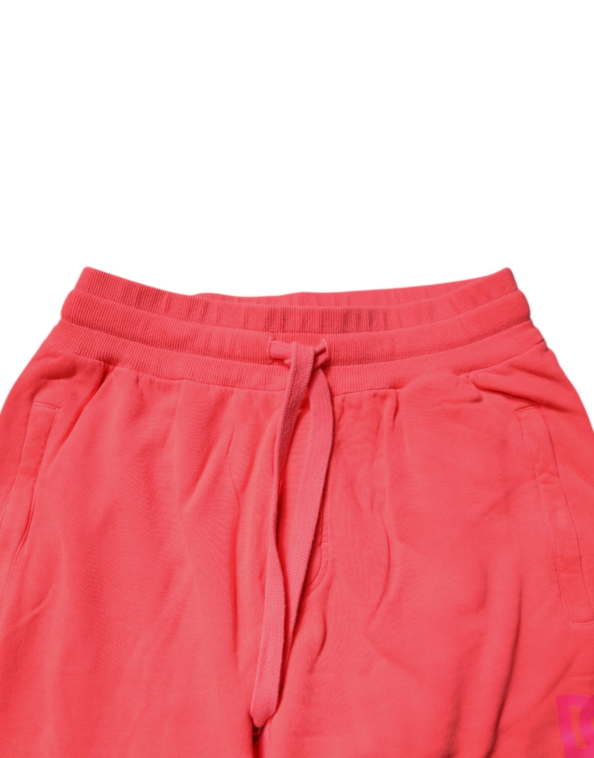 Dolce & Gabbana Pantalon de jogging en coton rouge fluo pour homme